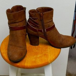 Madden Girl Denice Brown Ankle Boots, Size 9M